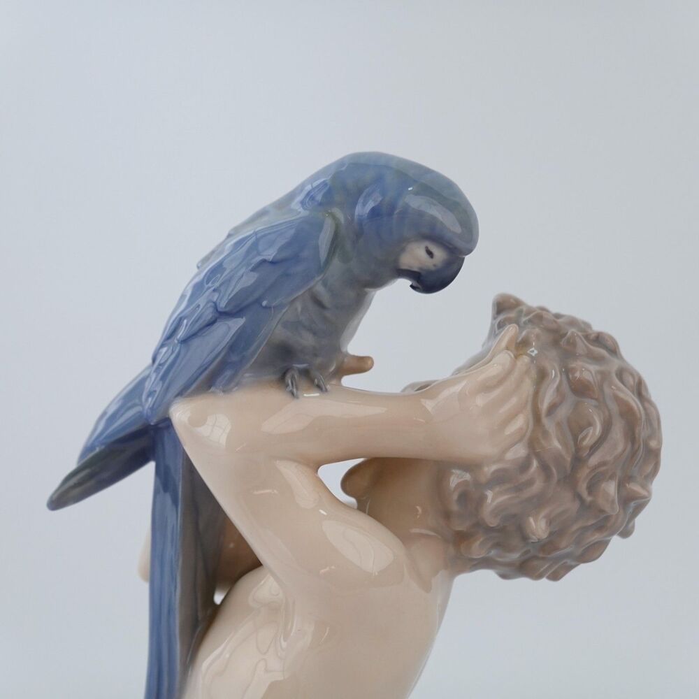 Royal Copenhagen Faun Pan Holding A Large Parrot #752 Vintage - Picture 13 of 16